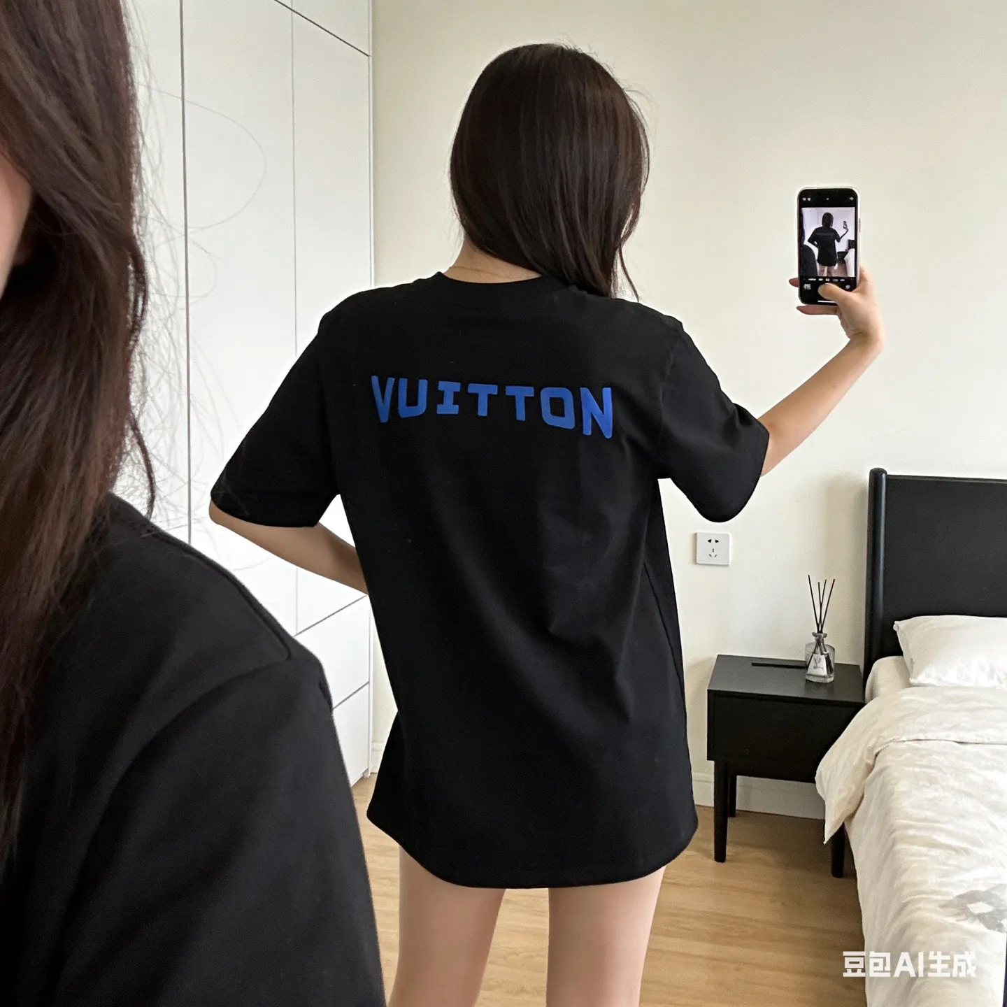 Louis Vuitton/Louis Vuitton round letter presbyopia logo foam short sleeves on the chest